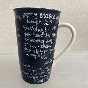 Starbucks 2010 Chalkboard 16 oz ~ Coffee /Tea Mug Brittany Birthday Wishes